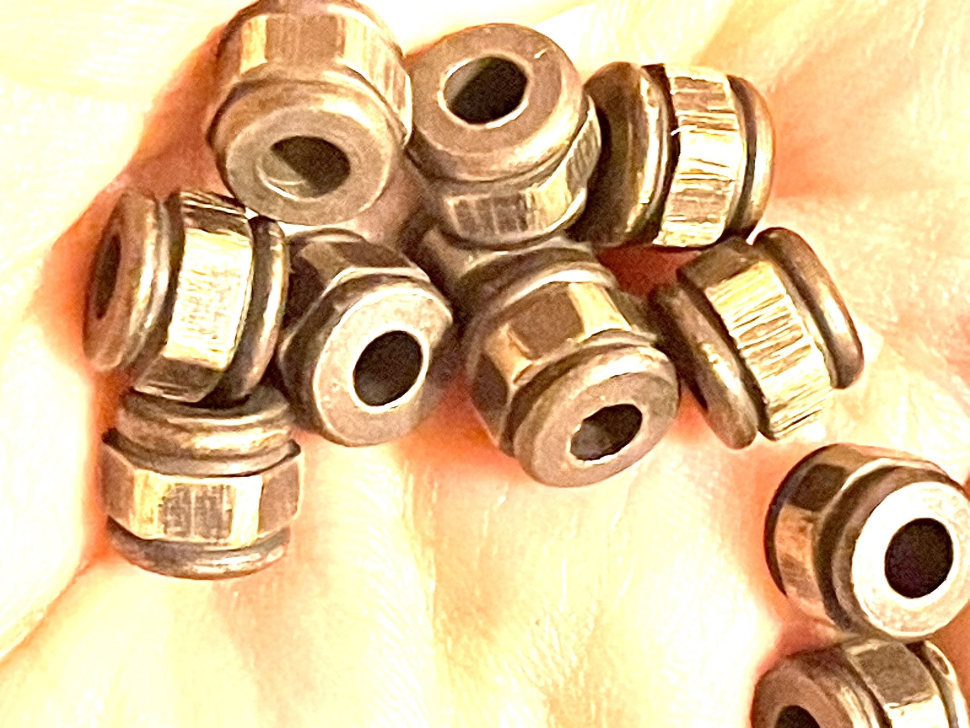 Lot Of Over 60 Bronze Metal Beads