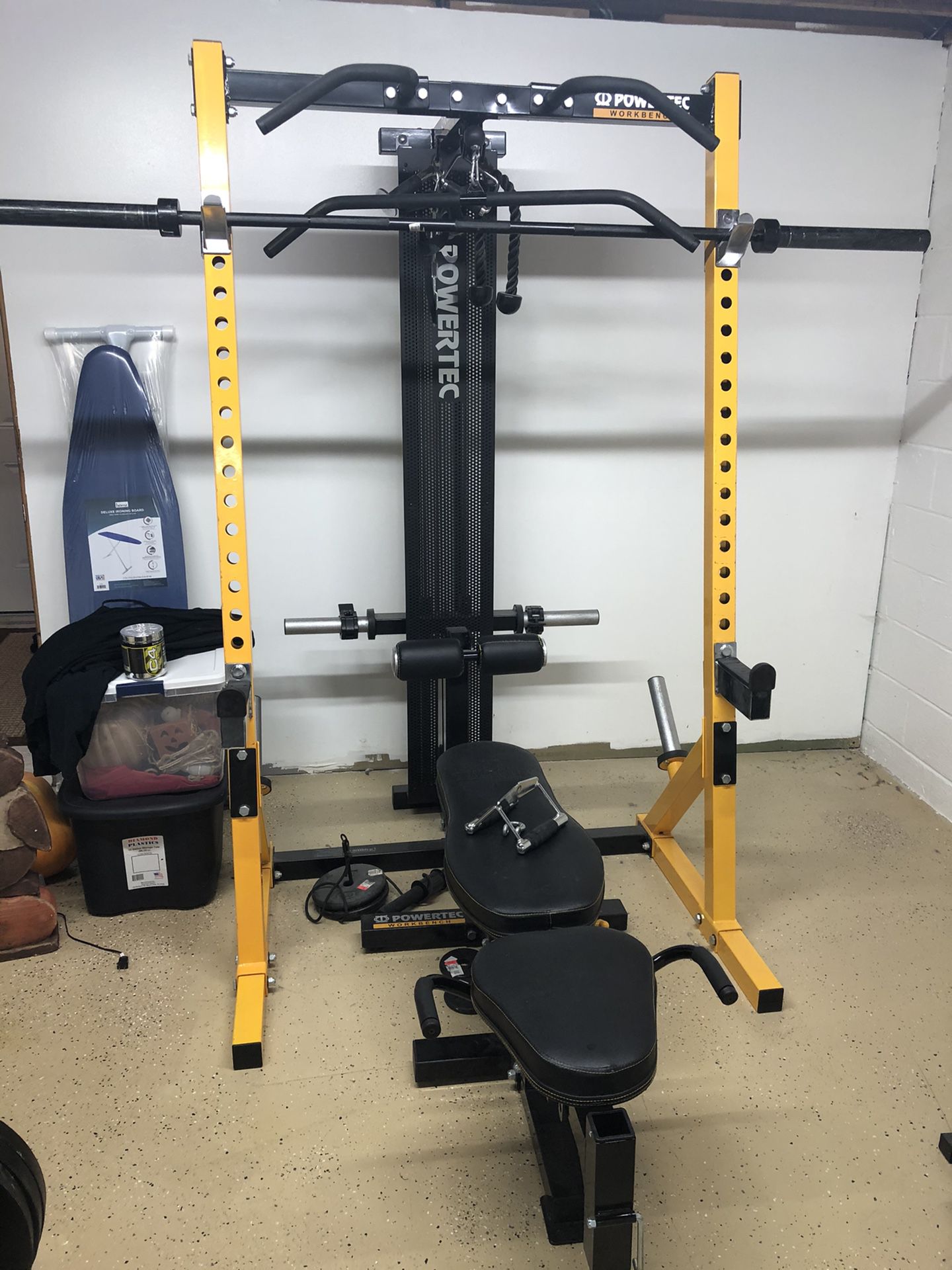 POWERTEC Power Rack System with bench and accessories