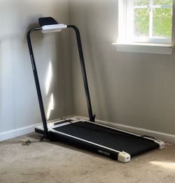 Folding treadmill for home of office.