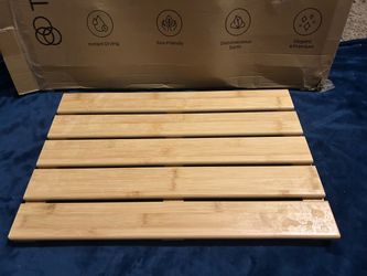 Bath Mat Bamboo for Luxury Shower Non-Slip Sturdy Waterproof for Indoor or Outdoor Use