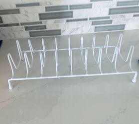 Cushion Coated Steel Wire Lid Organizer, White, 13.3x5.6x3.38