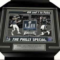 Philadelphia Eagles SB LII Champions Philly Special 4TH & 1 Framed 8X10 Photo