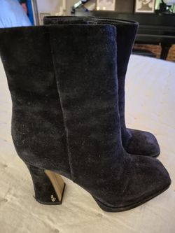 Sam Edelman Black Suede Boots Fits Size 7.5 to 8~ Like New