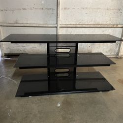Black Glass TV Stand