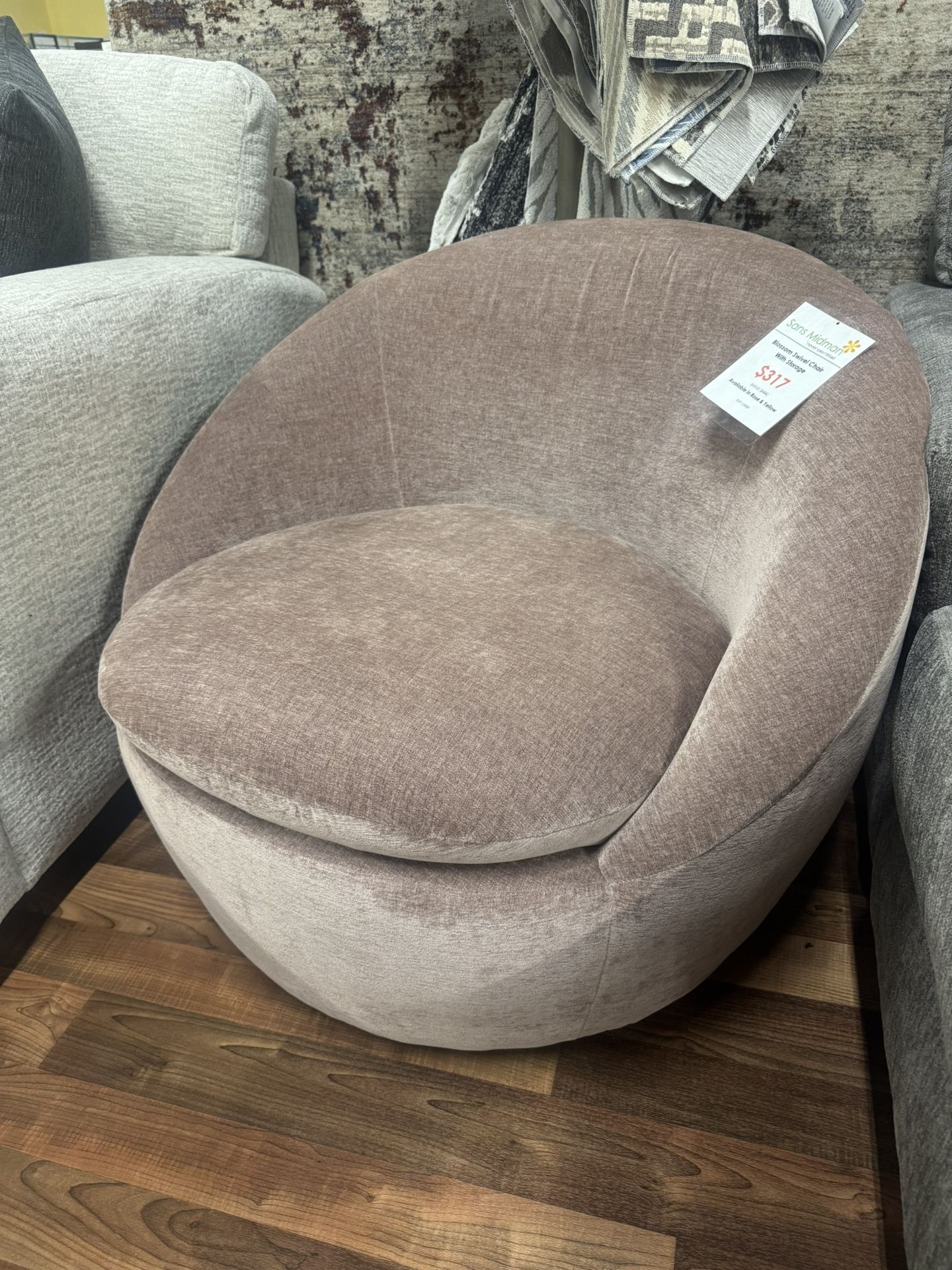 Blossom Swivel Chair With Storage