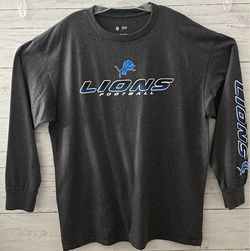 Detroit Lions NFL Team Apparel Men’s Gray Long Sleeve Shirt Size XL