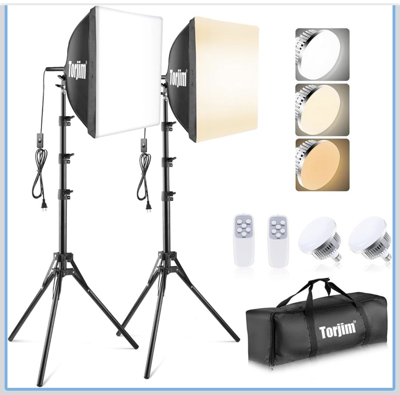 Softbox Photography Lighting Kit, 16'' x 16'' Professional Softbox Lighting Kit
