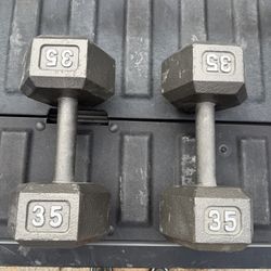 35 Pound Hex Dumbbells Pair