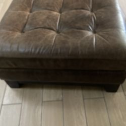 Learher ottoman 