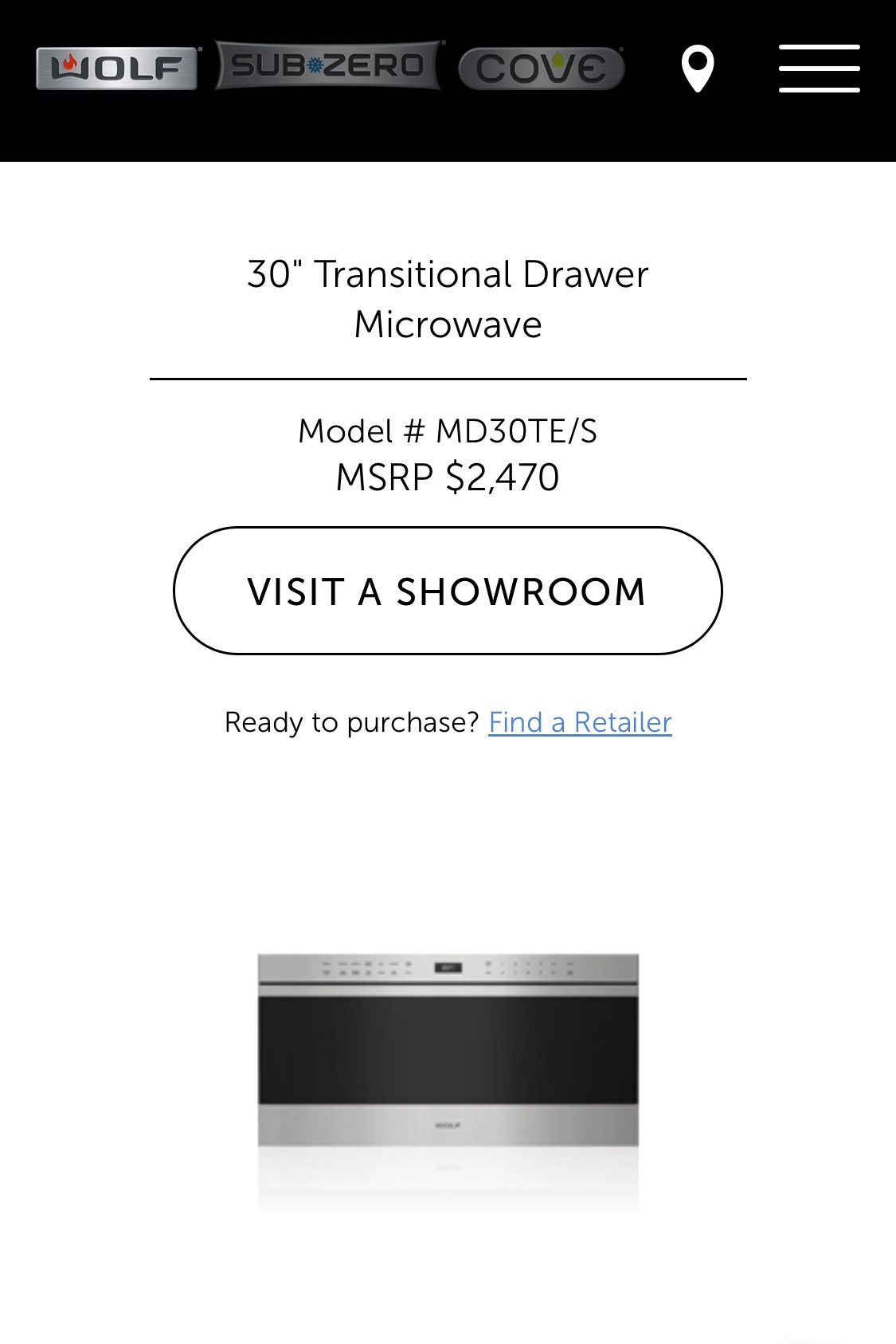 Wolf 30” Built-In Microwave Oven – Model MD30TE/S (2024)