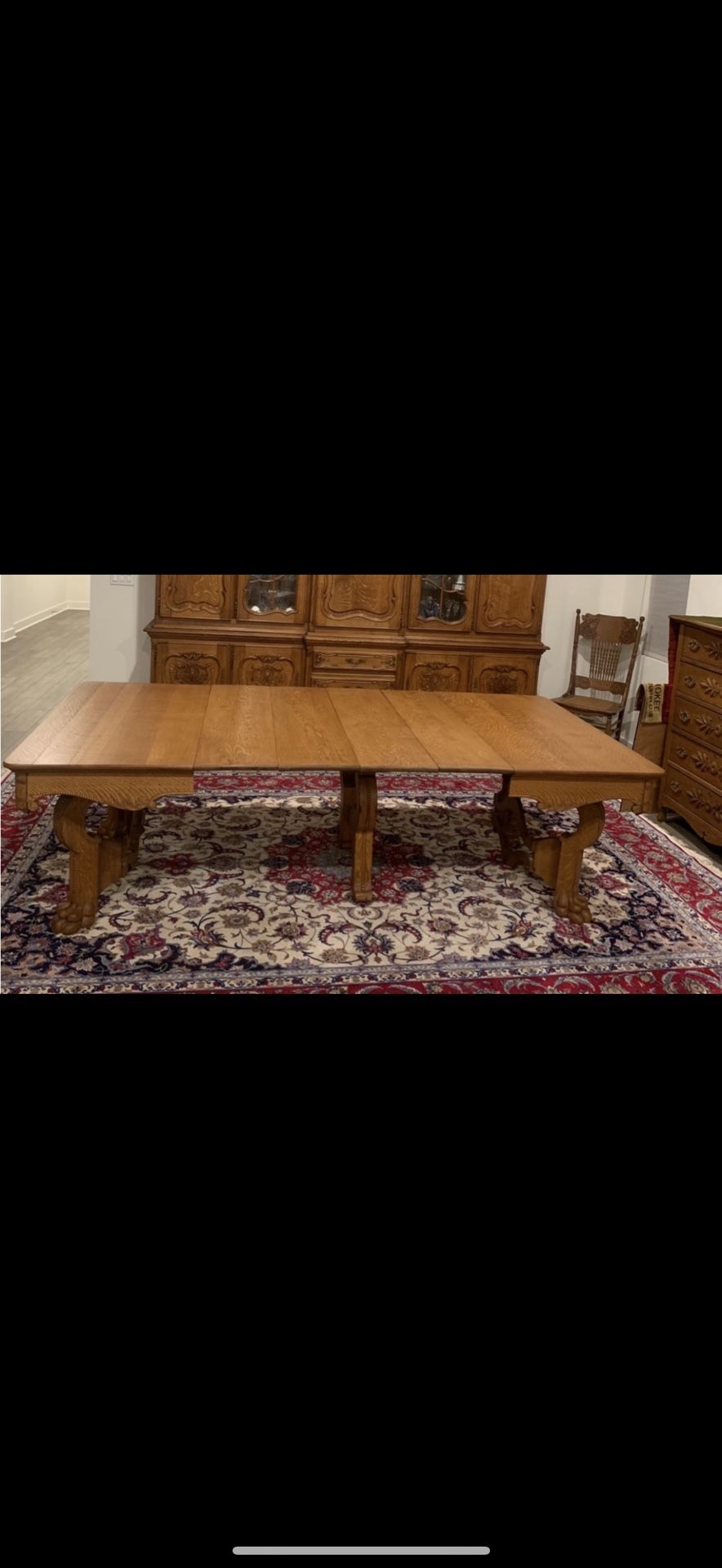 Antique dining Table - Tiger Oak