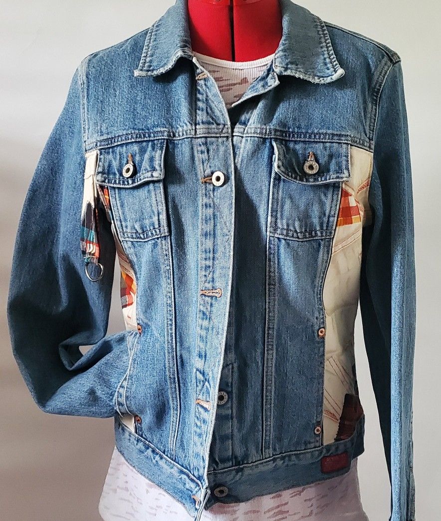 Blue Jean Jacket.  (upcycledbynita1of1)