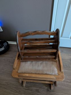 Vintage Magazine rack, solid wood