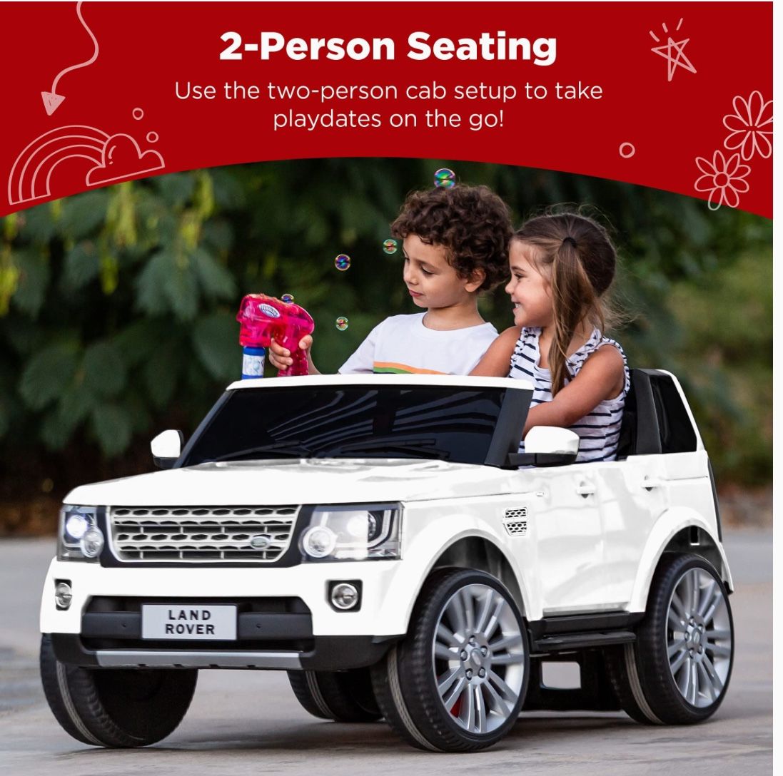 Kids Ride On Car Best Choice Products 12V 3.7 MPH 2-Seater Licensed Land Rover Ride On Car Toy w/Parent Remote Control