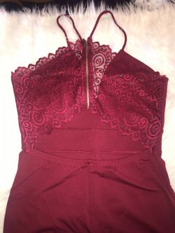 Burgundy jumpsuit