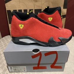 MENS SIZE 12 NIKE AIR JORDAN 14 RETRO FERRARI