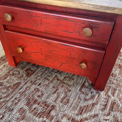 Rustic Red Side Table