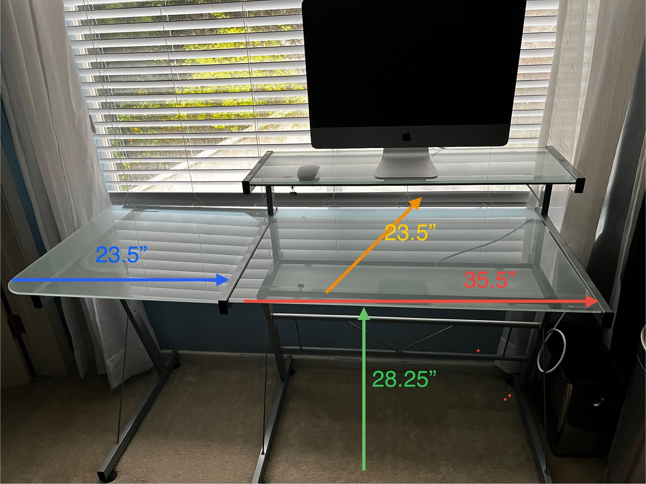 Meritline Frosted Glass Desk