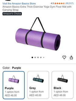 Amazon Basics Extra Thick Exercise Yoga Gym Floor Mat with Carrying Strap.