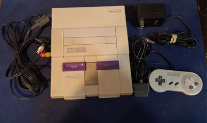 Super Nintendo SNES Console with Controller and Cables