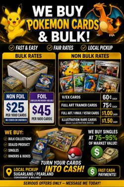 Buying pokemon singles and bulk!