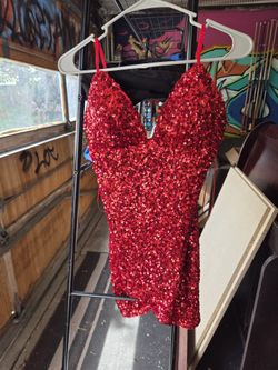 Red Sequined Dress