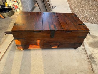 Rustic Wood Trunk Coffee Table with Storage