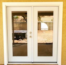 New exterior french doors with full glass