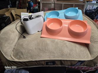 Cat, Dog Fountain, Bed, Dishes
