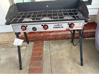 Three burner Tundra camping stove.