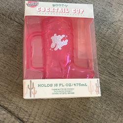 Cowboy Plastic Booty Cocktail Cup Pink 