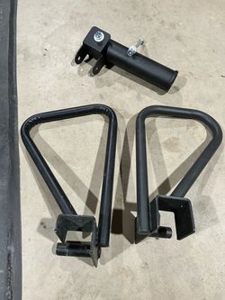 Black Steel Squat Rack Spotter Arms Set