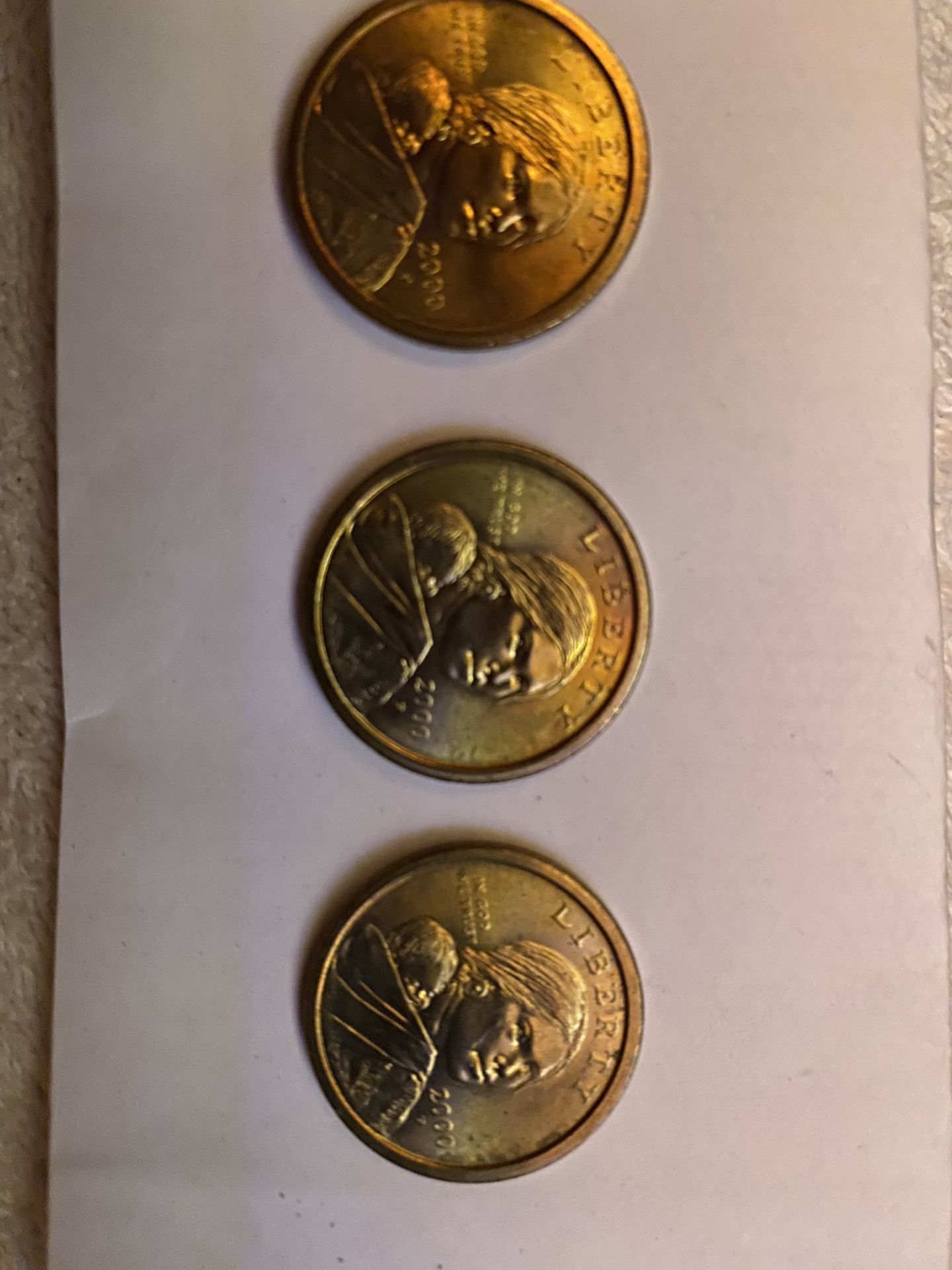 2000 Sacagawea Cheereo’s One Dollar Coins X3