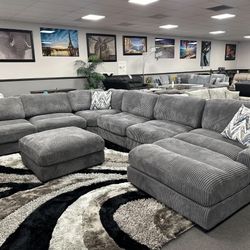 Gray Modular Sofa Sectional w/ FREE Ottoman 