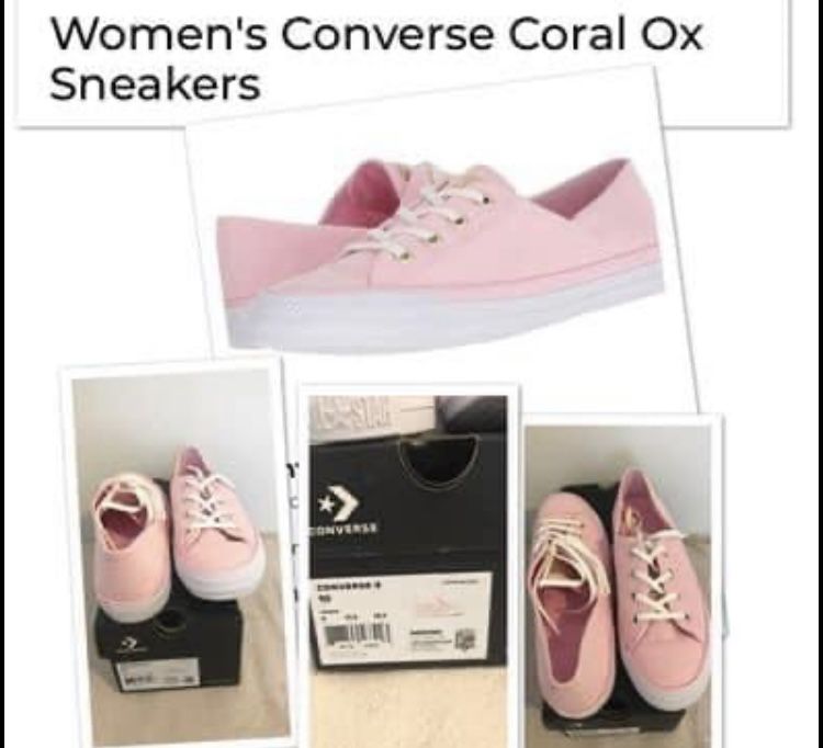 Women’s Converse Coral Ox Size 10 Brand New Still In Box