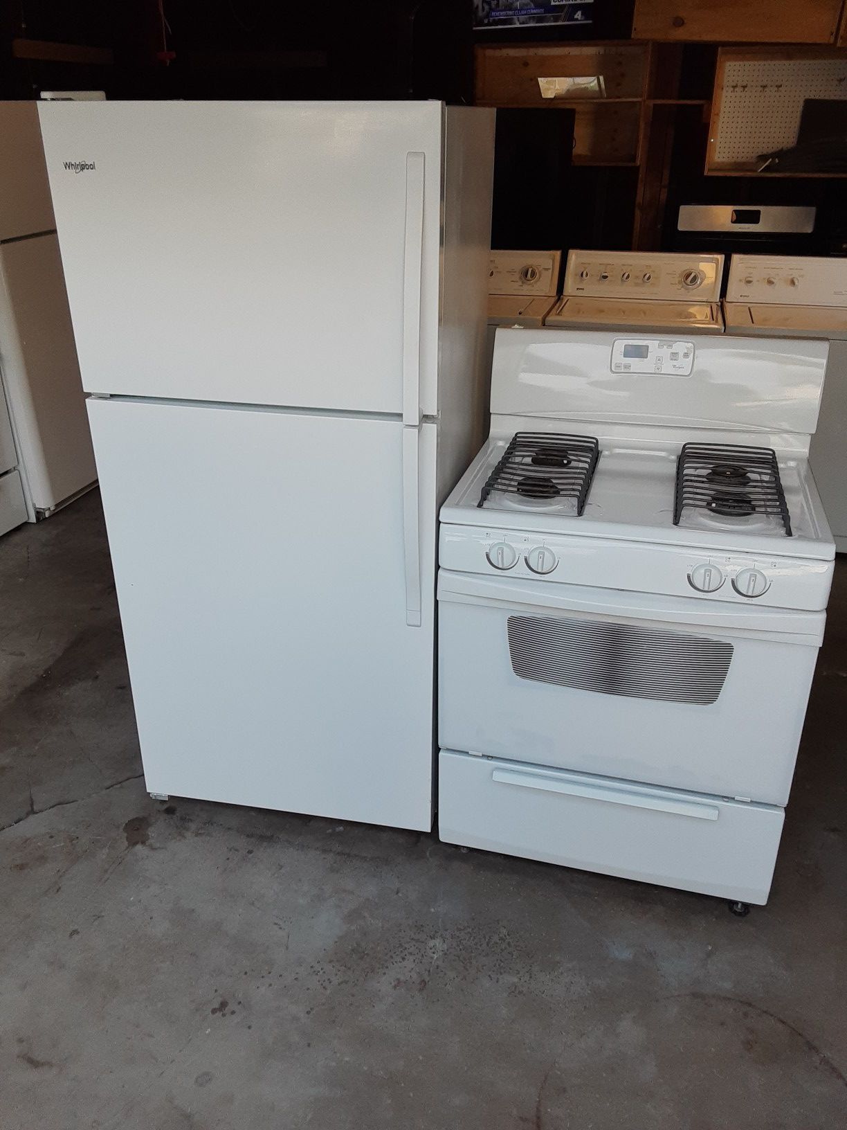 Whirlpool refrigerator and stove