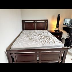 Queen Bed Frame And Bedside Table