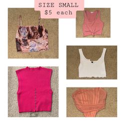 Size Small: Tank Tops, Corset, Cropped