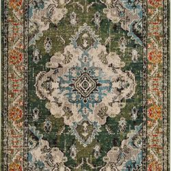 Safavieh Monaco MNC243F Forest Green/Light Blue Area Rug 