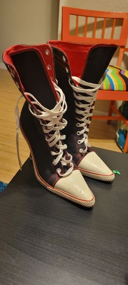 Steve Madden Spike Heeled Converse Style Booties