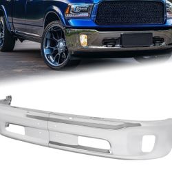 Chrome Front Bumper Steel Face Bar Dodge Ram 1500 Classic 2013-2018 W Fog Light Hole