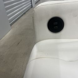 2-Leather White Sofas