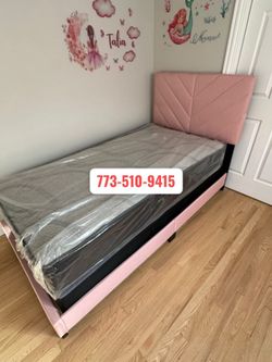 Brand New Twin Bed Frame With Mattress And Box Spring Ready For Delivery 🚛