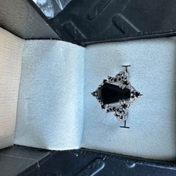 Black Onyx Engagement Ring