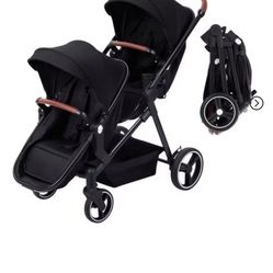 Double Stroller Track Tandem Stroller for Infant and Toddler