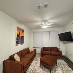 Couch Set/ TV/Houston Sign