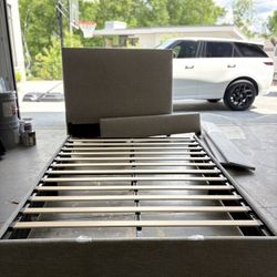 Modern Upholstered Bed Frame (Queen – Slat Support Included)