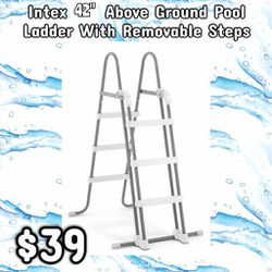 NEW Intex 42" Above Ground Pool Ladder With Removable Steps: Njft 