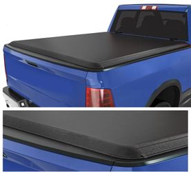 5ft soft roll-up tonneau cover for Toyota Tacoma ( Excl. Trail) 2016-2023,5 ft bed with track rail system, durable double-Layer PVC