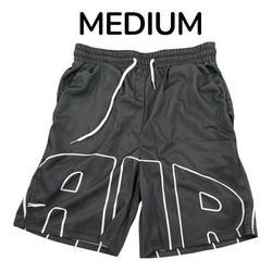 Men's Black Athletic Shorts - Size Medium